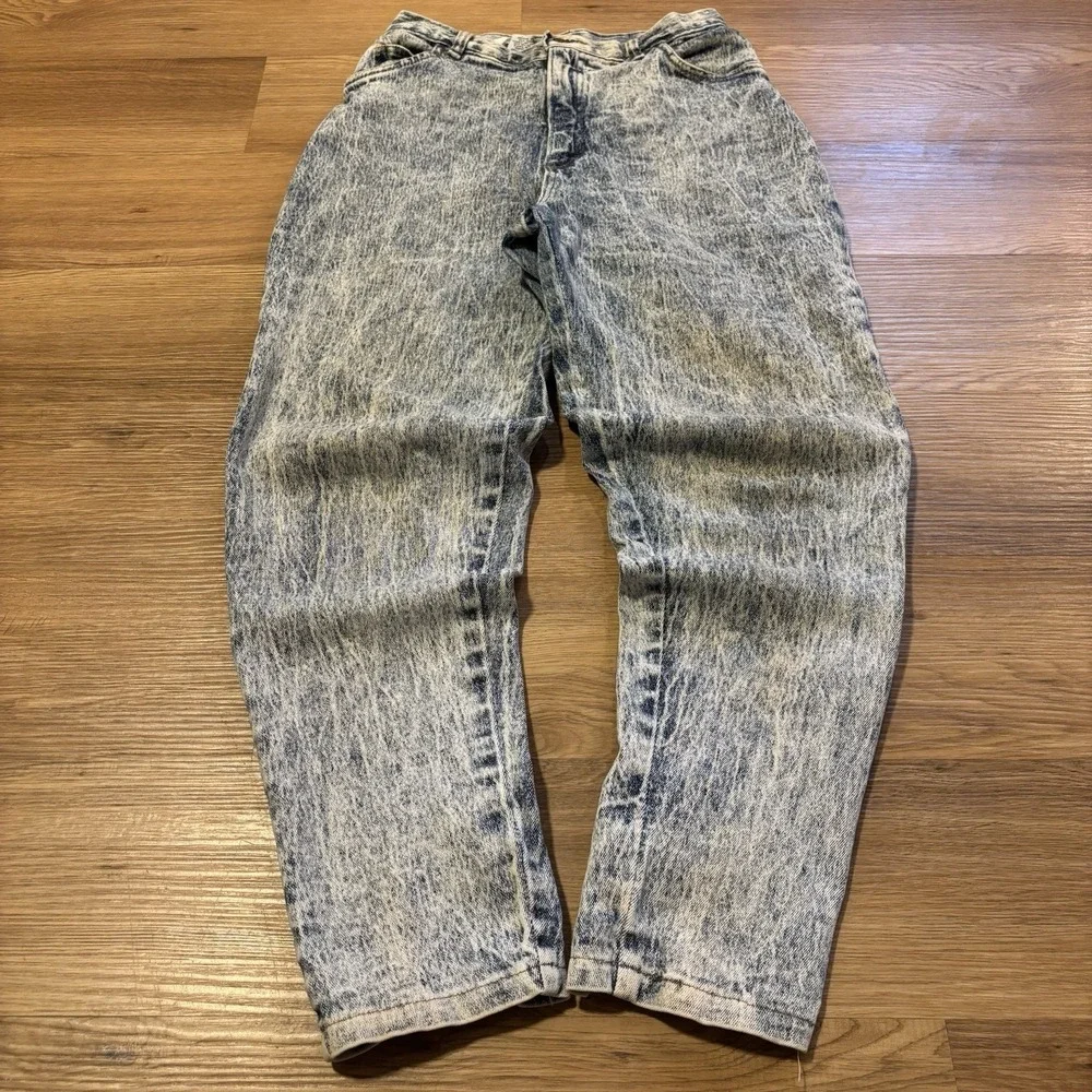 Vintage 80s Cap Ferrat Jeans Womens 11 (26x28) High Rise Acid Wash Ankle Bow USA